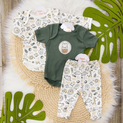 CONJ. DE MALHA 3 PEÇAS - Zebra - Verde Musgo